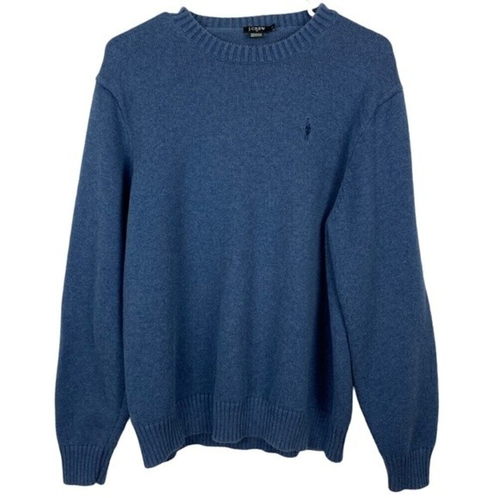 J.crew Pullover Sweater Mens Size L Blue Crewneck Casual Sweater
